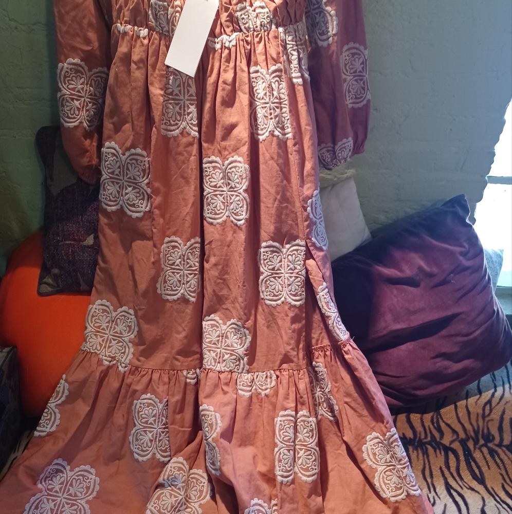 NEW! Ciebon Cotton Embroidered  Patterned Dress - Picture 2 of 7